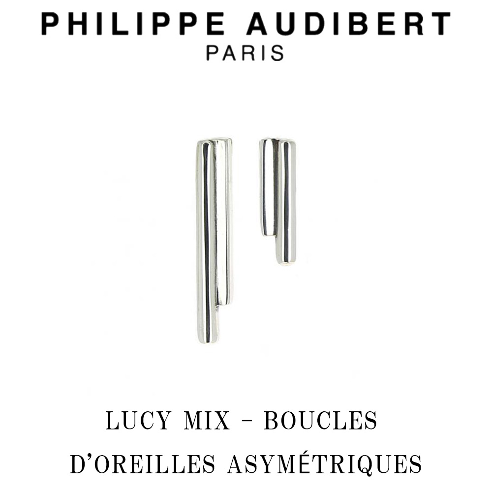 フィリップ オーディベール Philippe Audibert LUCY MIX BOUCLES DOREILLES ASYMTRIQUES ルーシー ミックス シルバーメタル 2個セット ピアス PhilippeAudibert レディース[アクセサリー]