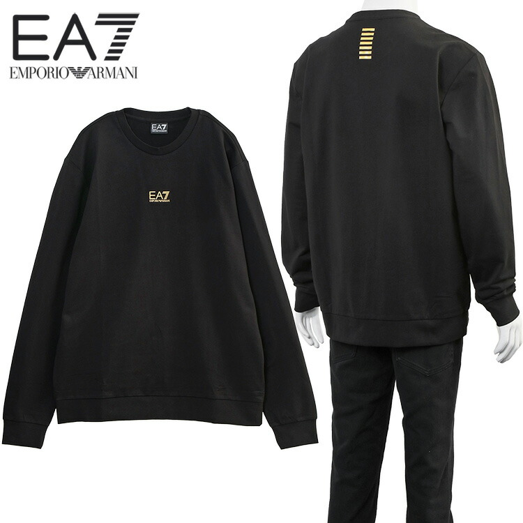 EMPORIO ARMANI EA7 調教師 8NPM30-PJVRZ-208 黒いこと/ゴールド【新作】 トップス-メンズファッション-スウェット・トレーナー
