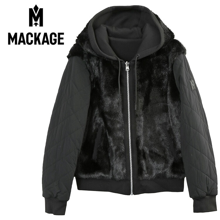 マッカージュ MACKAGE リバーシブル パーカー エコファー GWENDAL-BLACK レディース フーディー アウター ブラック プレミアムブランド【新作】｜ＩＭＰＯＲＴＢＲＡＮＤ　ＪＰ