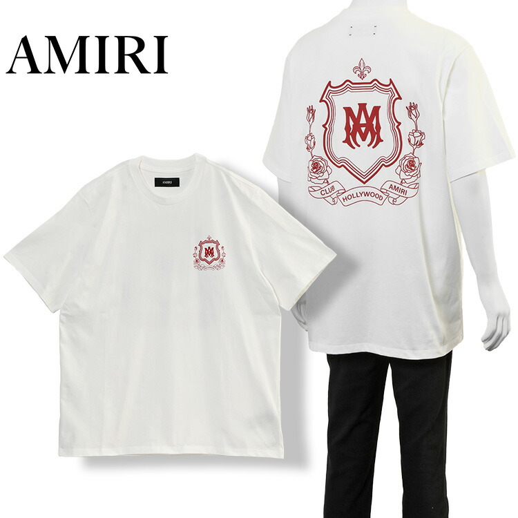 AMIRI アミリ Tシャツ MA CREST TEE AMJYTE1249-127 IVORY メンズ 半袖 クルーネック アイボリー ロゴ プリント 海外限定【新作】