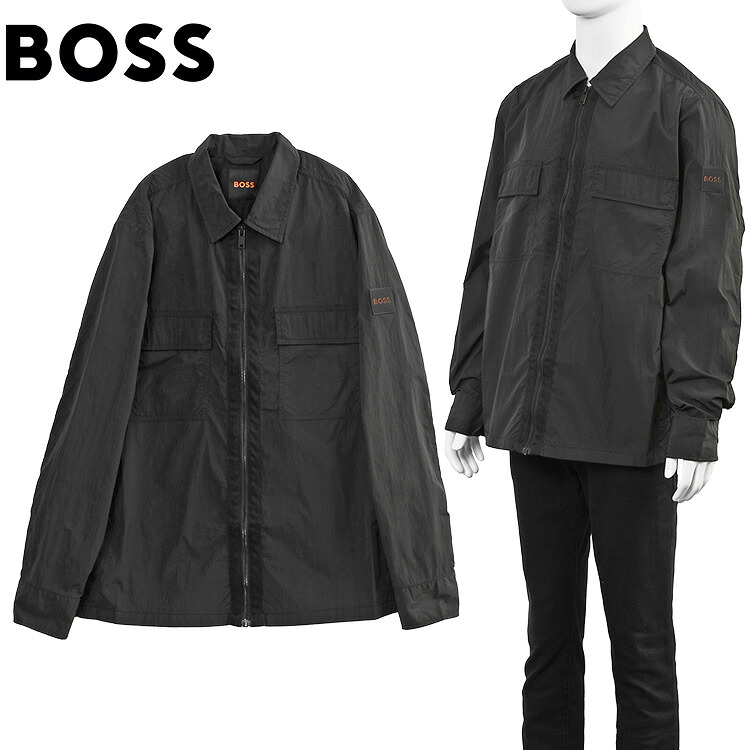 BOSS 主任者 日本未入荷 Lotepe ナイロン ジップ 大層らしいプルオーバー 50553709-001 BLACK 黒いこと 黒 メンズ プルオーバー上衣 アウター 撥水【新作】