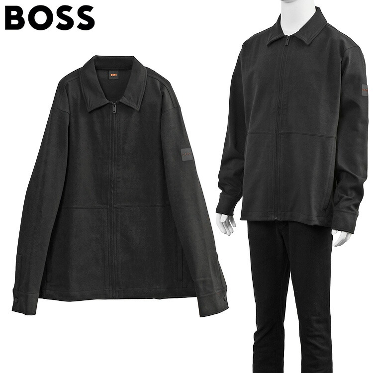 BOSS 主任者 PE捩じり 綿織物 ジップ 大層らしいプルオーバー 50554869-001 BLACK 黒いこと 黒 メンズ 伸び伸びする相応う プルオーバー上衣 撥水 伸ばすこと【新作】