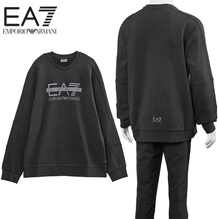 エンポリオ アルマーニ EMPORIO ARMANI EA7 トレーナー メンズ 7M001122-AF12473-UC001 ブラック ロゴ スウェット モダンフィット【新作】