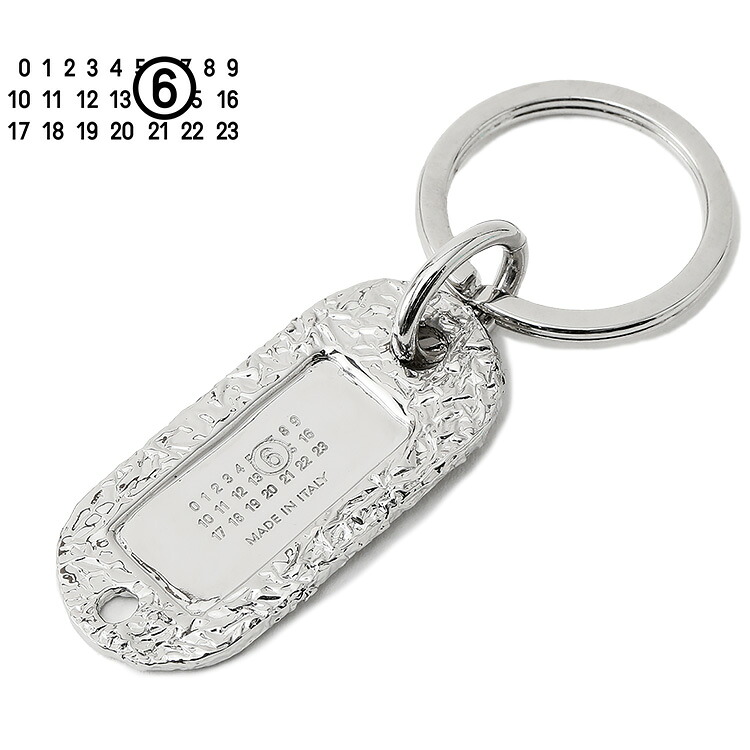 エムエムシックス MM6 Maison Margiela シルバーフォイル キーリング ニューメリックロゴ SM6UA0020-P6622-956【新作】【エントリーでポイント5倍】|IMPORTBRAND JP