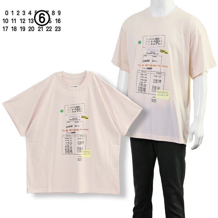 エムエムシックス MM6 Maison Margiela Tシャツ ライブラリースタンプ SH0GC0070-M20170-231 コットンジャージー ライトピンク【新作】【エントリーでポイント5倍】｜ＩＭＰＯＲＴＢＲＡＮＤ　ＪＰ