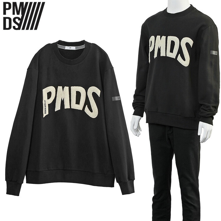 ピーエムディーエス P.M.D.S. 流汗 調教師 EDDY SPONGE T.FP04CG F26SW715 黒いこと炭素 メンズ 労働者の一団素っ首 ロゴタイプ【新作】