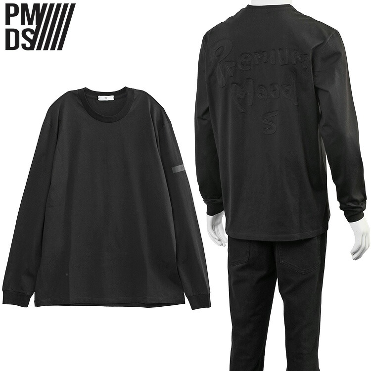 ピーエムディーエス P.M.D.S. 同色ロゴタイプ ロンT F26TSL300 YERA CUT-BLACK CARBON 0020 黒いこと【新作】