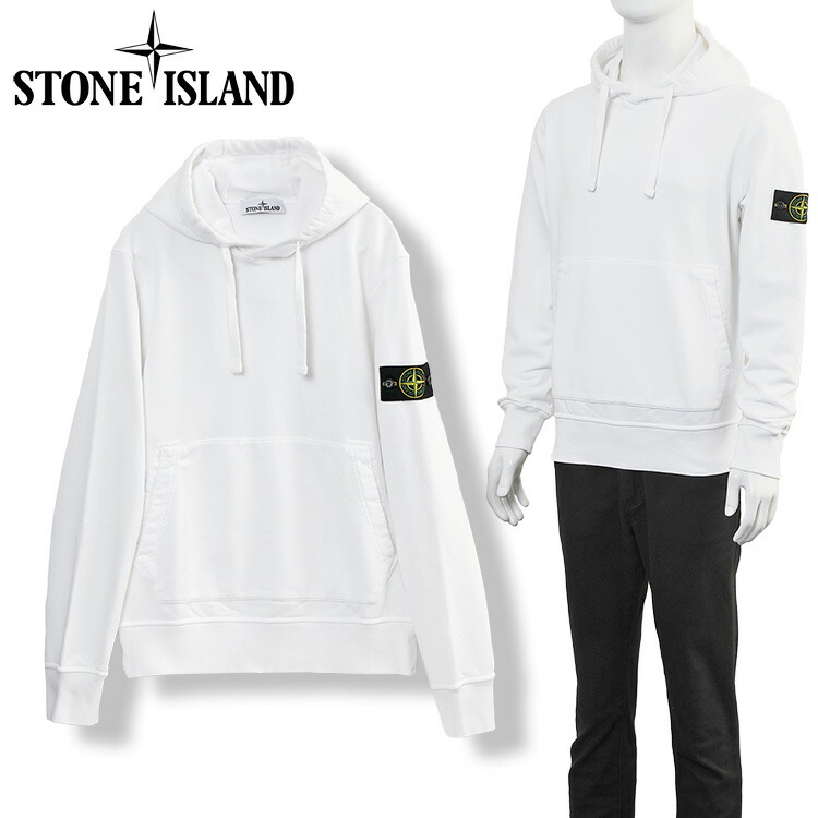 ストーンアイランド STONE ISLAND スウェット パーカー L1S156100062S0051 V0001 ホワイト メンズ オーガニックコットン フリース ガーメントダイ レギュラーフィット ラグランスリーブ 中厚手 2026SS 春夏新作