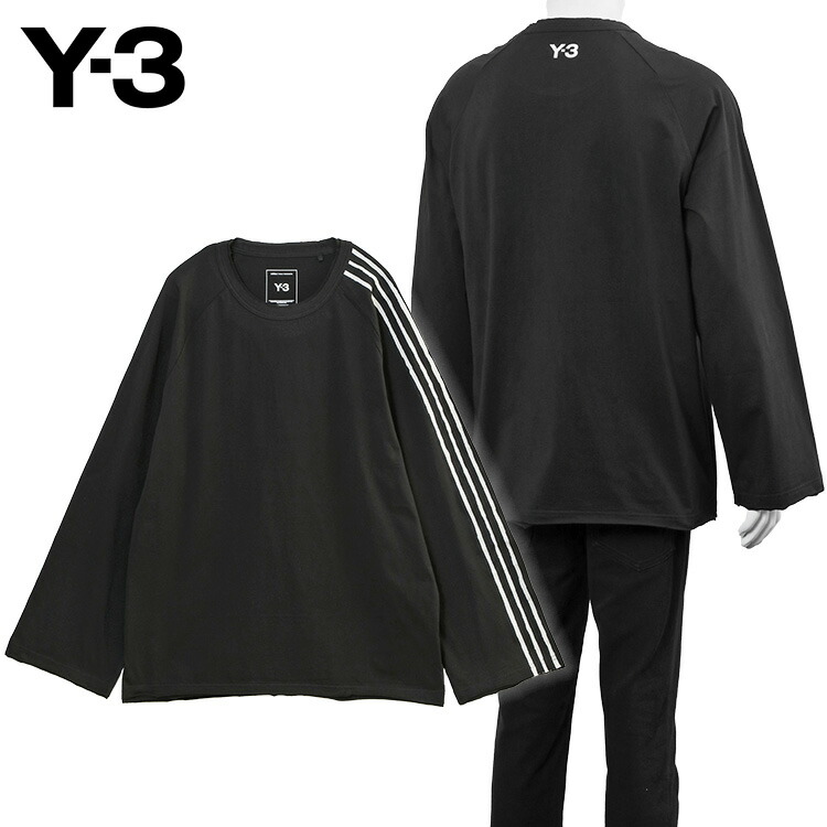 ワイスリー Y-3 カットオフ ロングスリーブTシャツ RAW EDGE 3 STRIPES LONG SLEEVE TEE KQ9795 BLACK メンズ 長袖【新作】【エントリーでポイント5倍】｜ＩＭＰＯＲＴＢＲＡＮＤ　ＪＰ