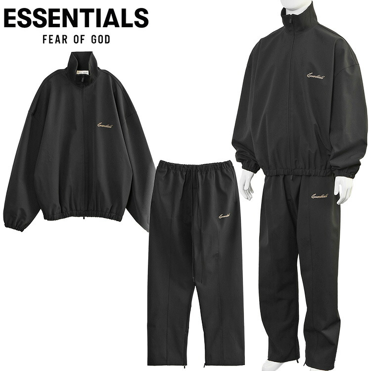 フィア オブ 天道様 Fear of God ESSENTIALS セットアップ 202SP264591F/130SP268141F VINTAGE BLACK ナイロン 伸ばすこと 裏地メッシュ メンズ 上下書き割り【新作】