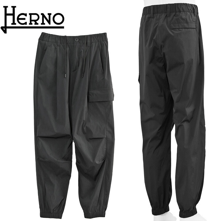 HERNO ヘルノ ナイロン カーゴパンツ PT000181U-12882S-9300 NERO メンズ FUNCTIONAL WARDROBE【新作】
