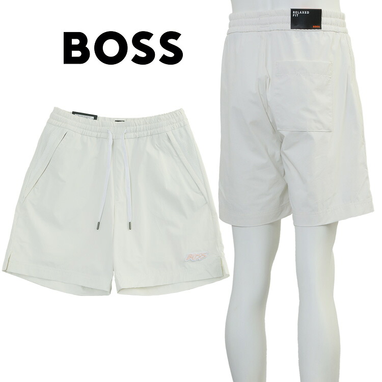 ヒューゴボス BOSS フィッシャー ショートパンツ リラックスフィット ホワイト 50559449-106 NATURAL【新作】【エントリーでポイント5倍】｜ＩＭＰＯＲＴＢＲＡＮＤ　ＪＰ