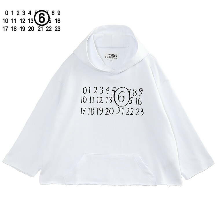 エムエムシックス MM6 Maison Margiela KIDS パーカー カットオフ M61010?MM02X?M6100 ホワイト レディース ガールズ オーバーサイズ【新作】【エントリーでポイント5倍】|IMPORTBRAND JP