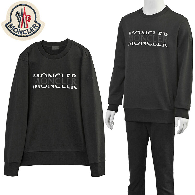 モンク線路 MONCLER Matt Black トレーナー 調教師 8G000-04-89AZY-999 長袖 労働者の一団のど首 綿織物プルオーバー メンズ【新作】