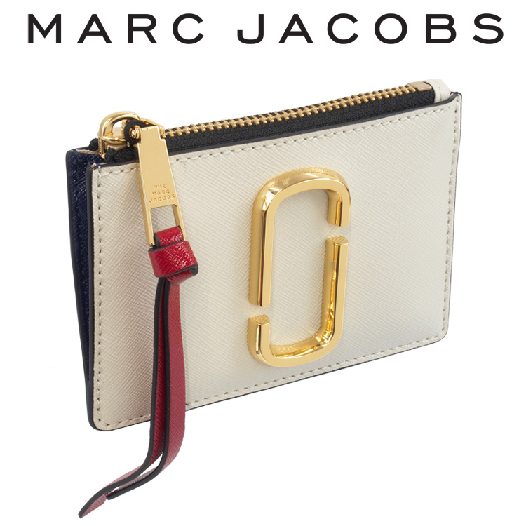 マークジェイコブス Marc Jacobs 砕片入れ物 センタリングシーン 最初 ジップ マルチ ウォレット M 178 Coconut Multi 差上物雑貨 Marc Jacobs 傍証環状随員 ミニ金入 パウダーコンパクトウォレット 定期入れ 硬貨ケース 凝乳ケース The Snapshot Top Zip Multi