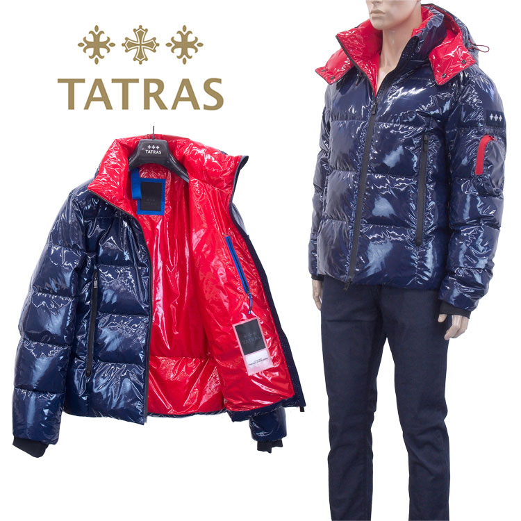 タトラス Tatras アンデール クラッシュジャケット Mtlaa4104 D Ander 40 Navy アウター Tatras 色彩ラミネート バイカラー ダウンジャケット ネイビイブルー 丹赤mtlaa4104 D Ander Pasadenasportsnow Com