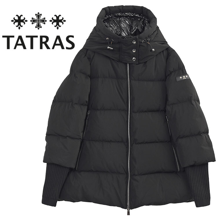 TATRAS フード付きダウンジャケット ブラック TATRAS ブラック ダウンジャケット フード付き - ジャケット