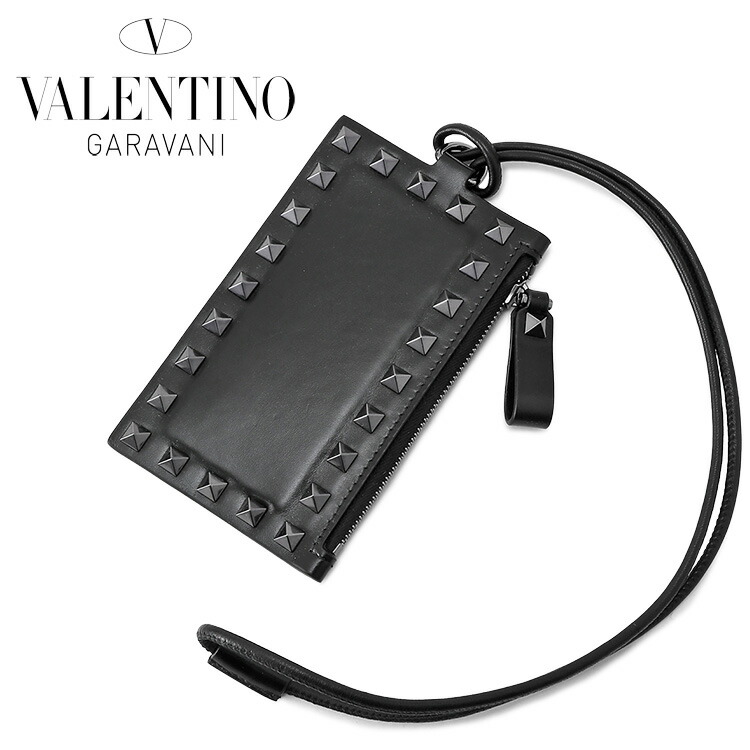 ヴァレンティノ VALENTINO ロックスタッズ ネックストラップ カードホルダー ミニ 財布 4Y2P0U63ACV-0NO