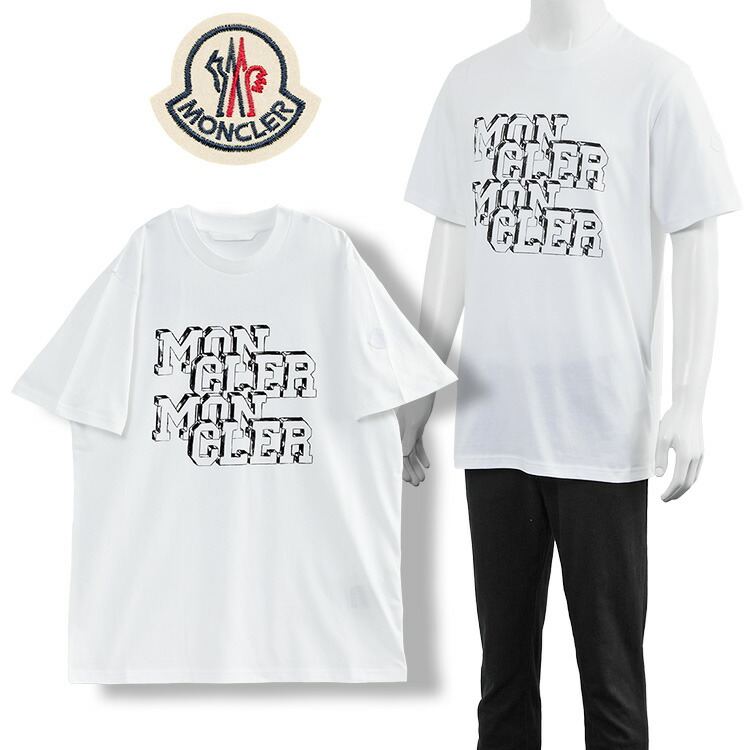 ★た★MONCLER Tシャツ 楽天市場】MONCLER モンクレール Tシャツ ホワイト 8C00060
