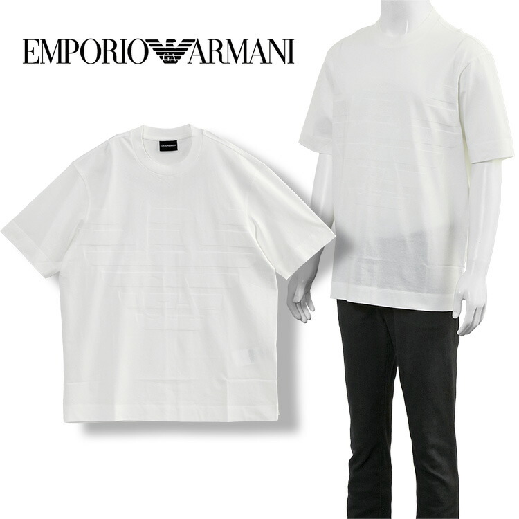 アルマーニ 同色ロゴタイプ プルオーバー EMPORIO ARMANI ジャガードロゴ EM000943-AF107620-F0091 白いこと【新作】