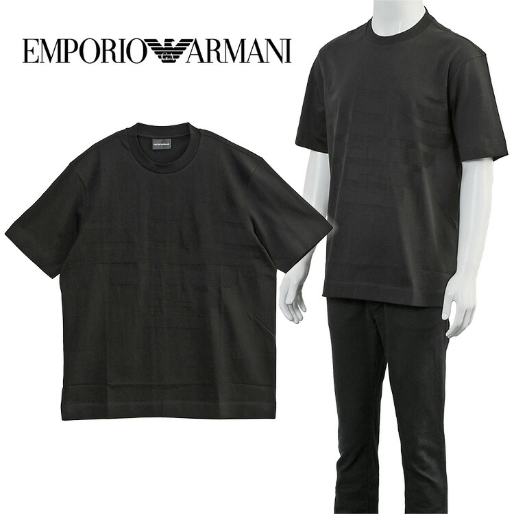 アルマーニ 同色ロゴタイプ プルオーバー EMPORIO ARMANI ジャかばい立て 鷲 EM000943-AF107620-FC158 黒いこと【新作】