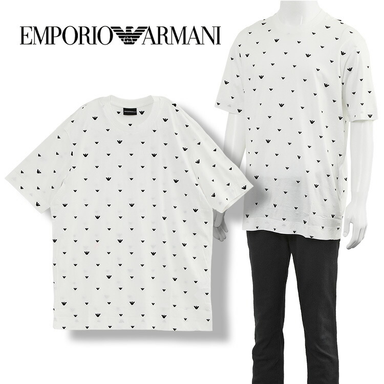 エンポリオアルマーニ EMPORIO ARMANI Tシャツ ASVリヨセル混紡ジャージー マイクロイーグル刺繍 EM001400-AF10017-F0085【新作】|IMPORTBRAND JP