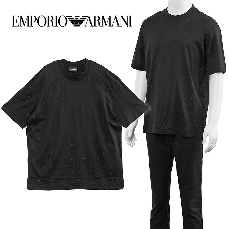 エンポリオアルマーニ EMPORIO ARMANI Tシャツ ASVリヨセル混紡ジャージー マイクロイーグル刺繍 EM001400-AF10017-F0185【新作】|IMPORTBRAND JP