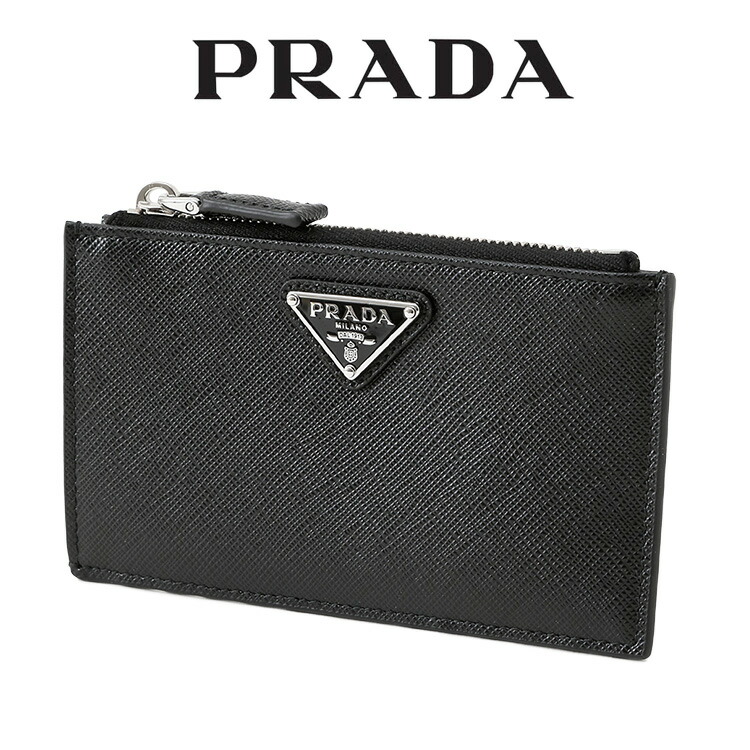 美品✨PRADA プラダ　フラグメントケース　2MC066 ブラック　レザー 楽天市場】PRADA プラダ 二つ折り財布 カードケース ブラック