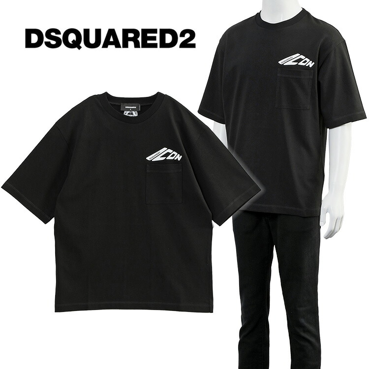 ディースクエアード ポケT DSQUARED2 アイコン Tシャツ Icon New Generation Loose Fit Pocket T-Shirt S79GC0097-D20033-900【新作】