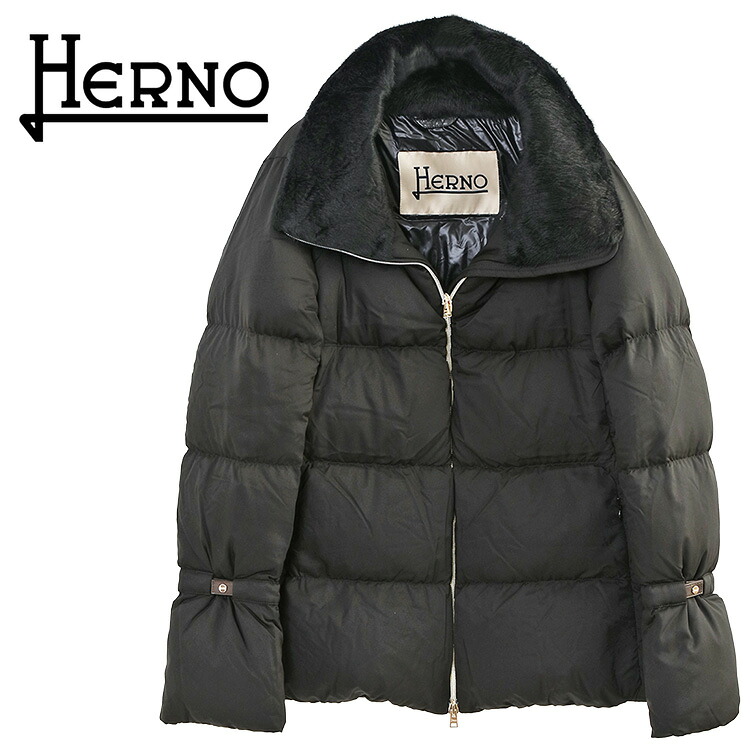 【楽天市場】ヘルノ HERNO レディース フェイクファー ポリエステル ダウンジャケット PI002141D-12414Z-9300 ...