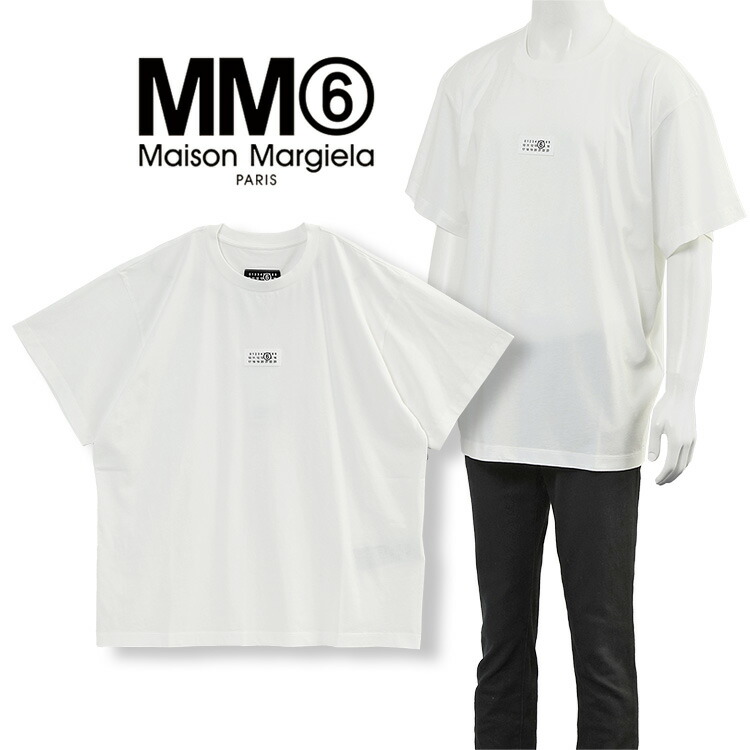 Tシャツ・カットソー Maison Margiela White poplin shirt (S51DT0005S76655 101) MM6 Maison Margiela Logo label T-shirt - White