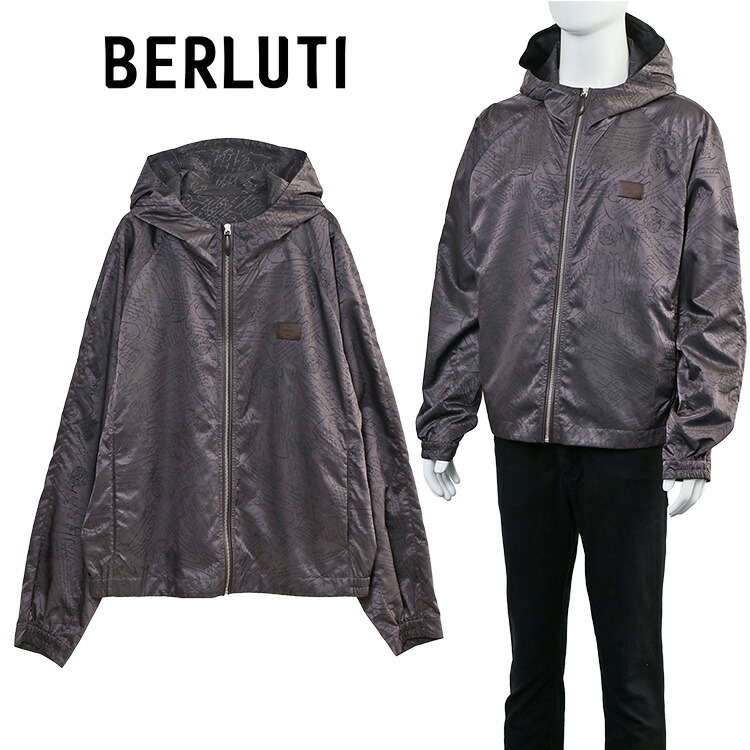 ◆Berluti◆ネオプレンパーカー レザークレスト◆ Sサイズ ◇Berluti◇ネオプレンパーカー レザークレスト◇ Sサイズ