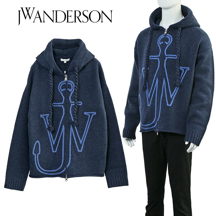 JW ANDERSON ウールニット ジップ パーカー メタルジップ リラックス 