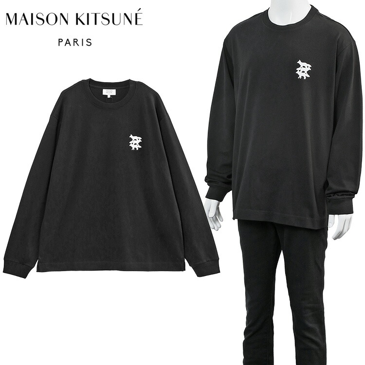 メゾンキツネ MAISON KITSUNE 離れわざ 狐狸 ロンT 長袖 プルオーバー PM00104KJ0119-P199【新作】