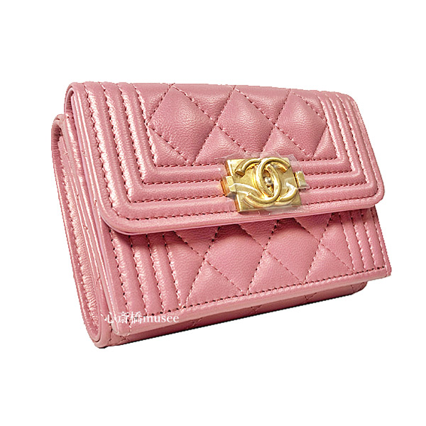 定番の冬ギフト Chanel ピンクミニ財布 折り財布 Slcp Lk