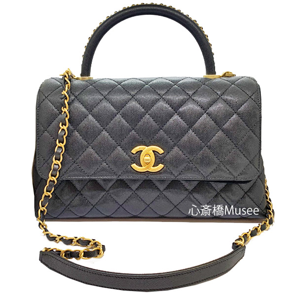 【永遠のアイコンバッグ】CHANEL トップハンドルバッグ キャビア org.jpg