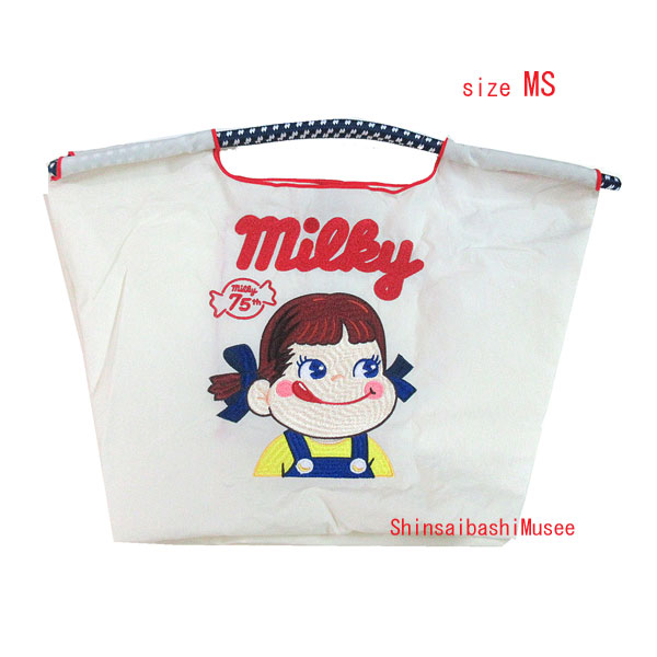 ≪ 新品 ≫ボールアンドチェーン 不二家 ペコお父ちゃん ミルキー75周年 制限事項 買い出し御徒面子 MS 象牙色 白 エコ ≪Brand new≫Ball \u0026 Chain Fujiya Milky 75th Anniversary Limited Edition Tote Bag Ivory MS Eco