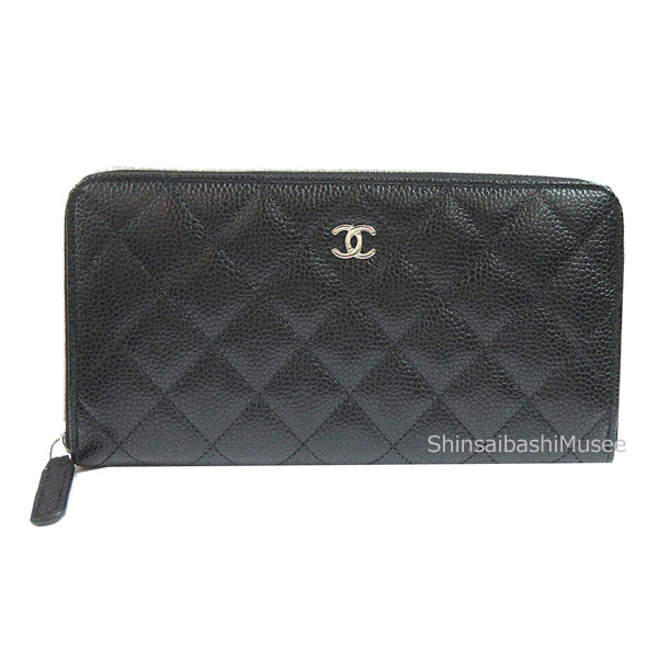 ≪新品≫シャネル マトラッセ ジップ ウォレット 長財布 キャビア 黒 ブラック シルバー金具 AP0242 Y01588 C3906 背面ポケット ラウンドファスナー 箱 リボン≪Brand new≫ Chanel Zip Wallet Caviar Black Silver Zip Box Ribbon 165,000円