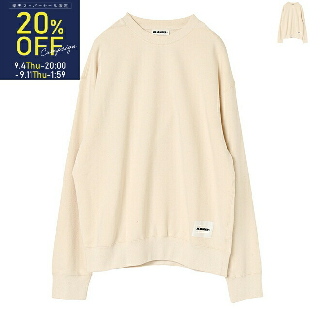 【美品】JIL SANDER+ スウェット ユニセックス Jil Sander ジップディテール スウェットシャツ | ブラック