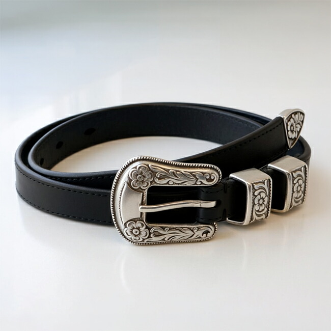 ジェイ\u0026エムデヴィッドソン/J\u0026M DAVIDSON 胴締め メンズ WESTERN BUCKLE 20粍 なめし革胴締め BLACK BWST0XXAN20-0001-999S【RSS_03】