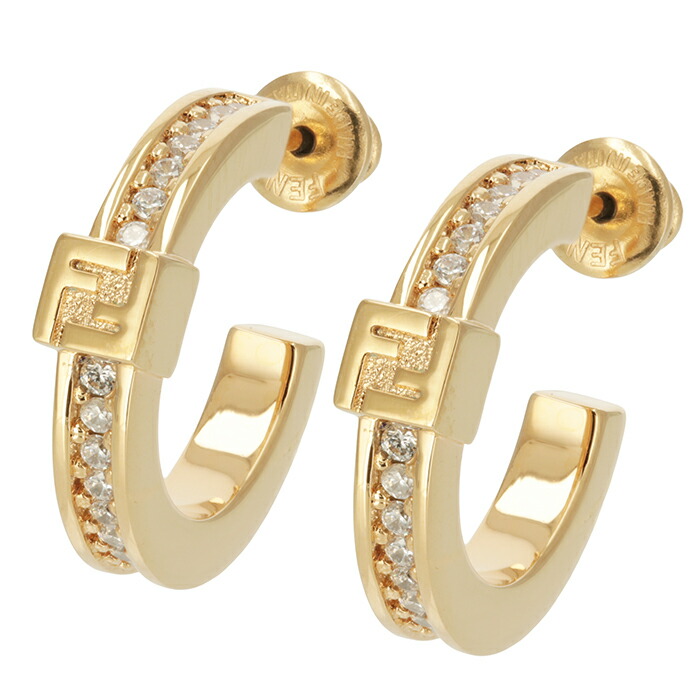 【訳あり】 フェンディ/FENDI レディース フープピアス フォーエバー フェンディ FOREVER ハギーピアス クリスタル 8AL216-ATEP-F089U|Import Brand Grace