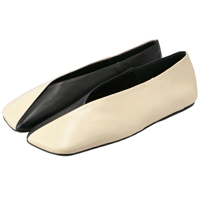 【訳あり】 ジルサンダー/JIL SANDER レディース パンプス レザー バレエシューズ フラットシューズ スクエアトゥ J57WZ0001-P6441-266