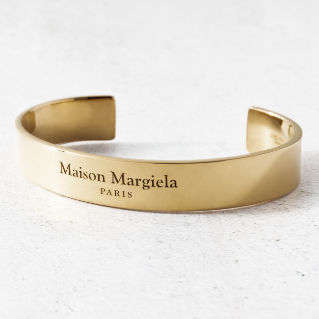 本物品質の Maison Margiela ブレスレット ロゴ シルバー バングル