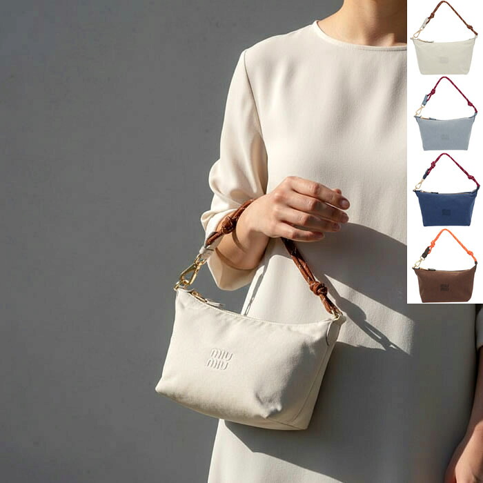 ミュウミュウ/MIU MIU レディース ポーチ ギャバジン ハンドバッグ ミニバッグ ストラップ 2026年秋冬新作 5NE841-2IA7|Import Brand Grace