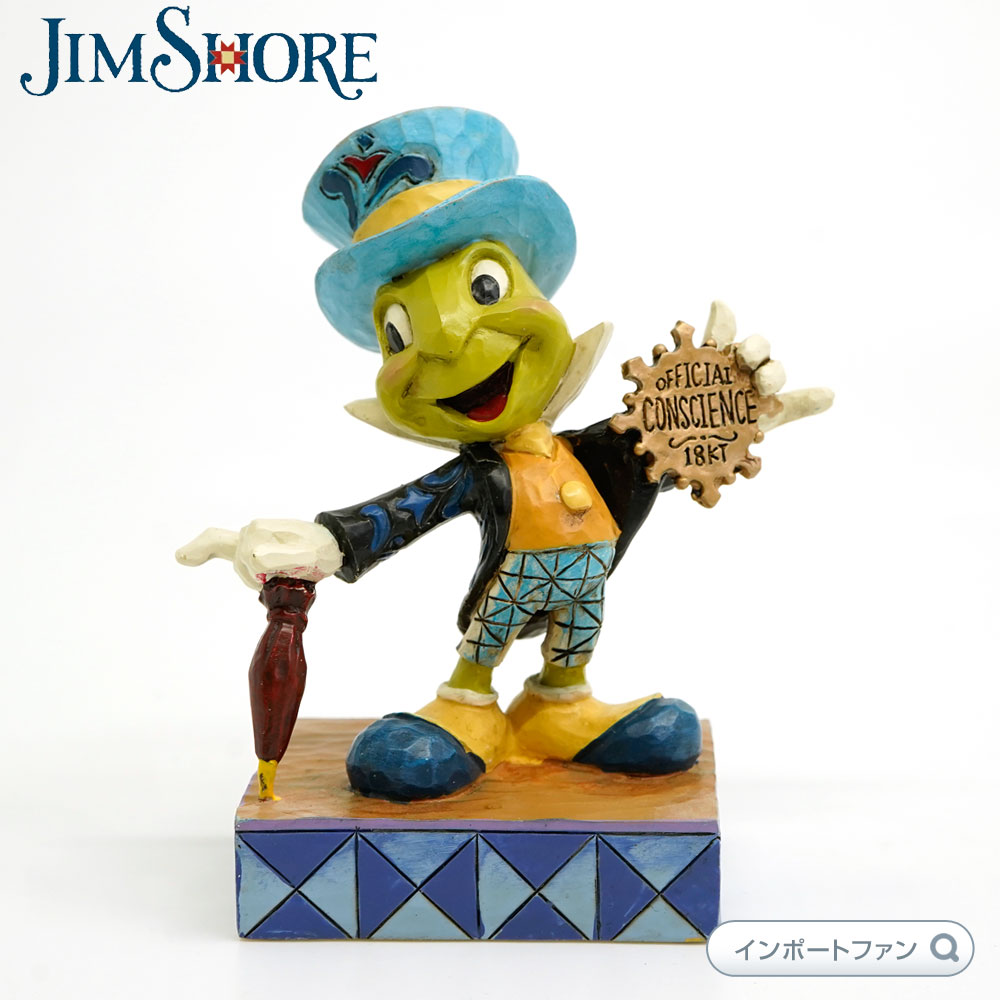 楽天市場 ジムショア ジミニー 公認の良心 ピノキオ ディズニー Official Conscience Jiminy Cricket Personality Pose Figurine Jim Shore Import Fan