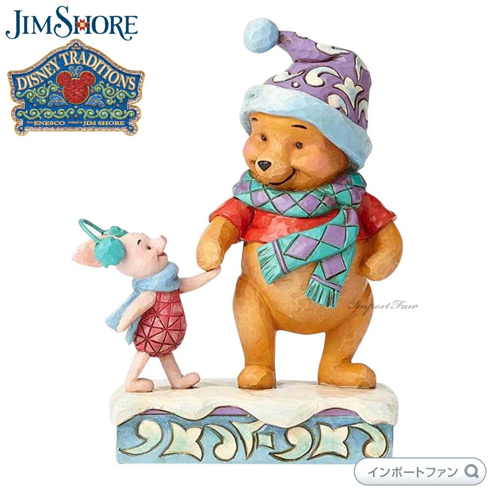 楽天市場 ジムショア くまのプーさんとピグレット ディズニー Winter Pooh And Piglet Jim Shore Import Fan