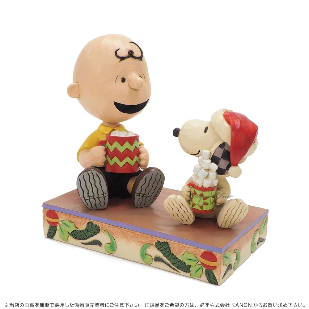 柔らかい ジムショア チャーリーブラウン サンタ スヌーピー ホットココア チョコレート クリスマス Charlie Brown And Snoopy With Hot Chocolate Peanuts Jimshore 超激安 Lexusoman Com