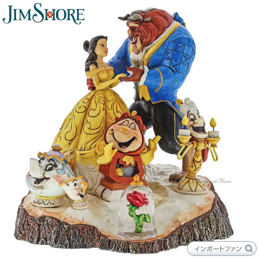 最終価格　ディズニートラディション美女と野獣 Disney ディズニー トラディション 美女と野獣 ベル 木彫り調