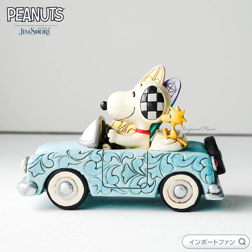 ジムショア スヌーピー ウッドストック スヌーピー＆ウッドストック カーサーフィン ピーナッツ 6016272 Snoopy & Woodstock in Car Surf JimShore □