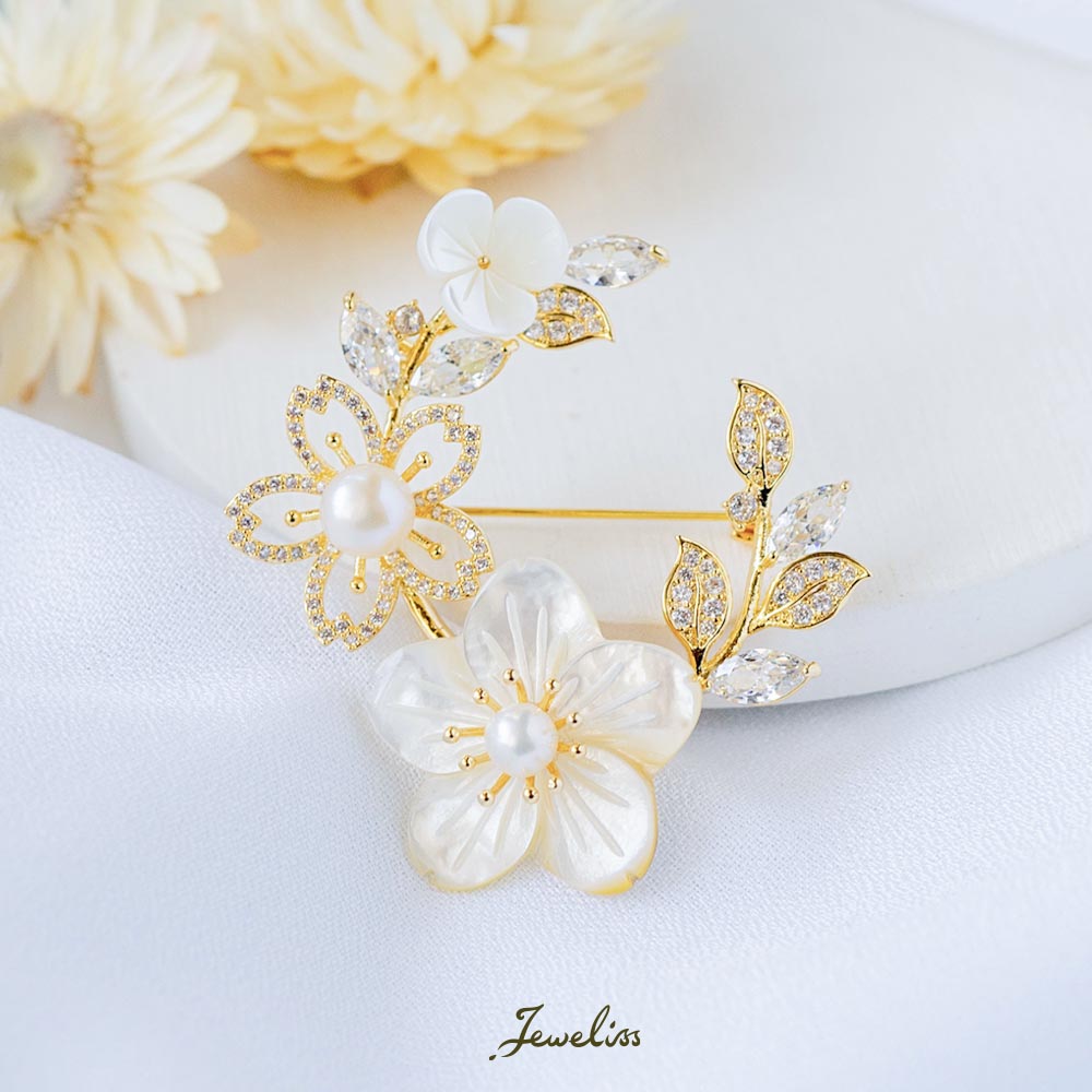 【マラソン限定P5倍】Jeweliss ブローチ プリムベル Primbell 花 桜 さくら 淡水パール マザーオブパール ジュエリス セレモニー ギフト プレゼント 母の日 入学式 卒業式 【ポイント最大49倍！お買い物マラソン セール】 即納